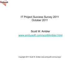 2011 IT Project Success Survey Results