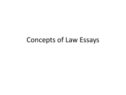 Concepts of Law Essays