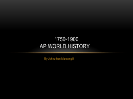 1750-1900 Ap world history - Rabun County School District
