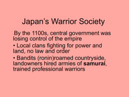 Japan’s Warrior Society - Thurgood Marshall Middle School