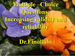 Multiple –Choice Questions Dr.Einollahi