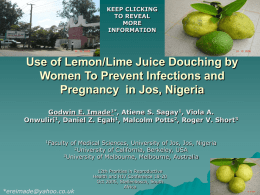 Use of Lemon/Lime Juice Douching by Women To Prevent