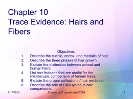 Chapter 10 Trace Evidence: Hairs and Fibers