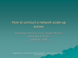 How to conduct a network scale