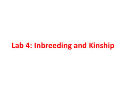 Inbreeding and Kinship - West Virginia University