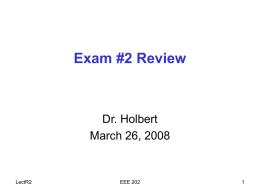 Review for Exam #2 - Arizona State University