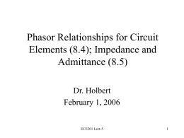Phasor Relationships for Circuit Elements (8.4