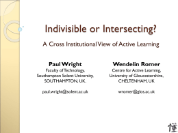 Indivisible or Intersecting? - University of Gloucestershire