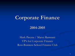 What is Corporate Finance