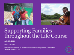 Supporting Families throughout the Life Course