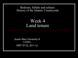 Land Tenure - Islamic Studies Network