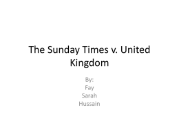 The Sunday Times v. United Kingdom