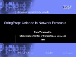StringPrep: Unicode in Network Protocols