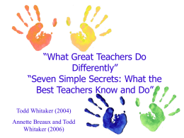 What Great Teachers do Differently