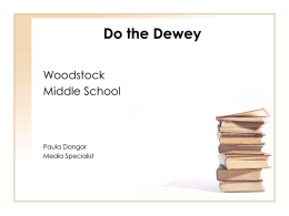 Dewey Decimal System - Cherokee County School District
