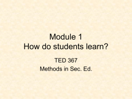 How do students learn? - Misericordia University