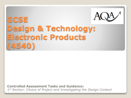 GCSE Design & Technology: Electronic Products (4540)