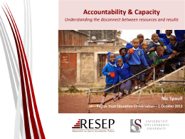 Accountability & Capacity: Understanding the disconnect