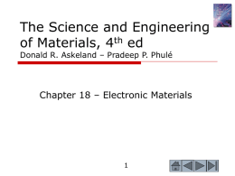 The Science and Engineering of Materials, 4th ed Donald R