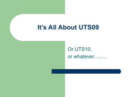 It’s All About UTS09