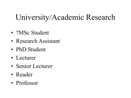 University/Academic Research