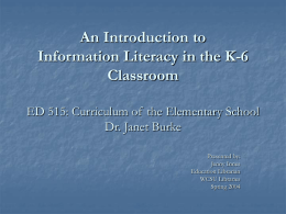 Library Instruction WCSU Libraries