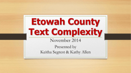 Etowah County Text Complexity November, 2014