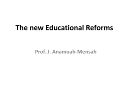 The educational reforms