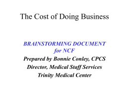 Reducing Costs in the Medical Staff Office