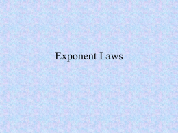 Exponent Laws