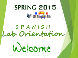 Spanish Lab Orientation - Santiago Canyon College