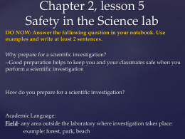 Safety in the Science lab