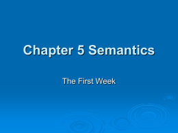 Chapter 5 Semantics