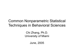 Nonparametric Statistics in Behavioral Sciences