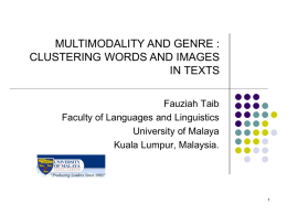 MULTIMODALITY AND GENRE : CLUSTERING WORDS AND …