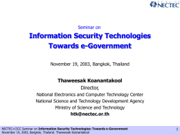 Information Security in the context of Thailand ICT Master