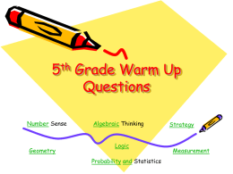 5th Grade WASL Warm Up Questions