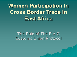 Women Participation In Cross Border Trade In East Africa