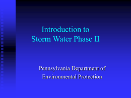 Introduction to Storm Water Phase II