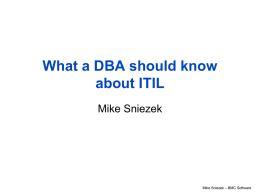What a DBA Should Know about ITIL