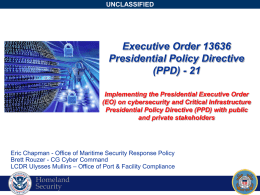 Executive Order 13636 - MARPRO ASSOCIATES INTERNATIONAL