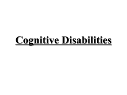 Cognitive Disabilities - University of Western Ontario