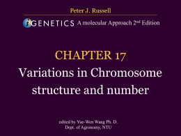CHAPTER 17 Variation in Chromosomal Number and Structure