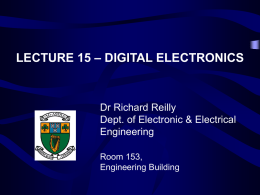 LECTURE ONE – DIGITAL ELECTRONICS