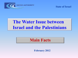 The Water Issue between Israel and the Palestinians