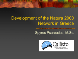 Development of the Natura 2000 Ecologi in Greece