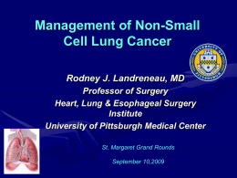 Management of Non-Small Cell Lung Cancer