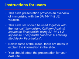 Immunizing children against Japanese encephalitis in China