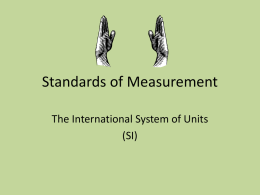 Standards of Measurement - Lincoln Elementary School