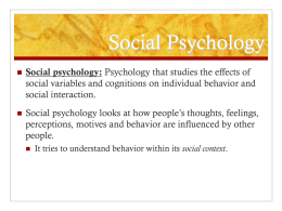 Social Psychology Chapter 14